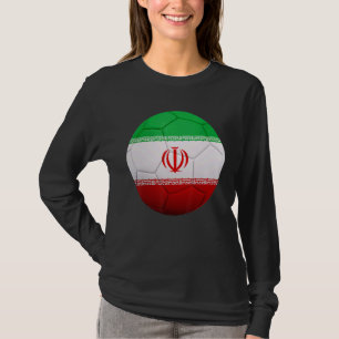 Ir Iran Soccer National Ball Ir Iran Flag Footbal T-shirt