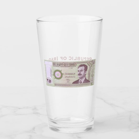 Iraakse dinar met Saddam Hoessein Glas (Voorkant)