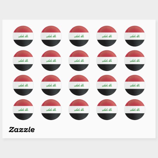 Iraakse ronde-pictogramvlag ronde sticker (Vel)
