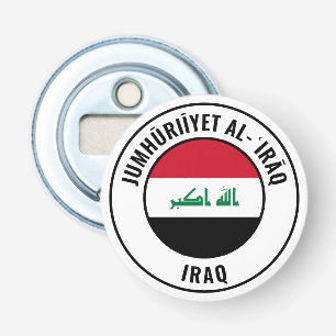 Iraakse vlag: groots patriottische bottenopener button flesopener