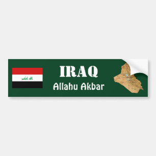 Iraakse vlag + kaartBumpersticker Bumpersticker