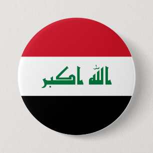 Iraakse vlag ronde button 7,6 cm