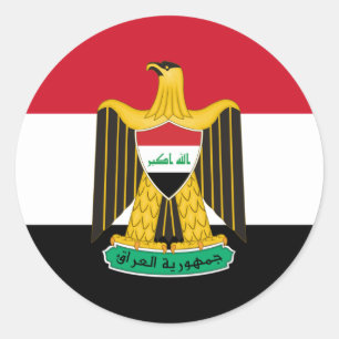 Iraakse vlag & wapen, Vlag van Irak Ronde Sticker