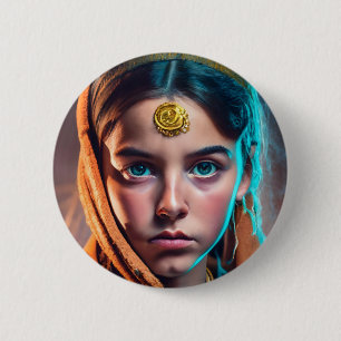 Iraans Perzisch meisje Ronde Button 5,7 Cm