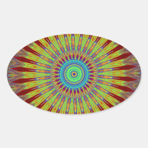 Iraans vlot Afrikaans etnisch stammenpatroon.jpg Ovale Sticker