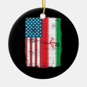 Iraanse Amerikaanse vlag - VS Iran Keramisch Ornament