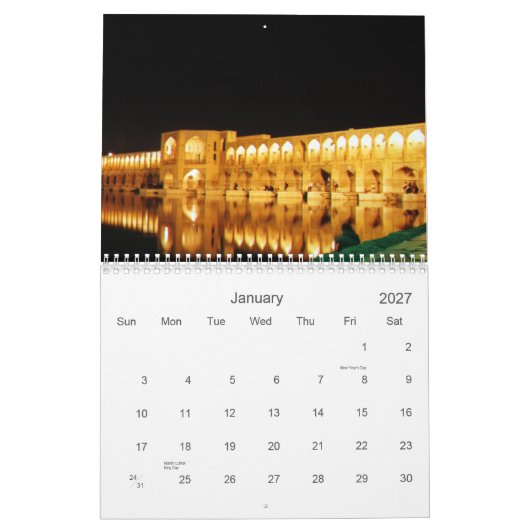Iraanse architectuur kalender (Jan 2027)