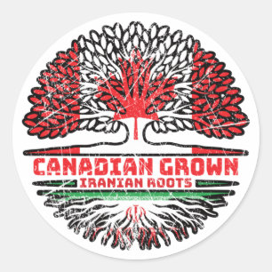Iraanse Canadese Canada Tree Roots Flag Ronde Sticker