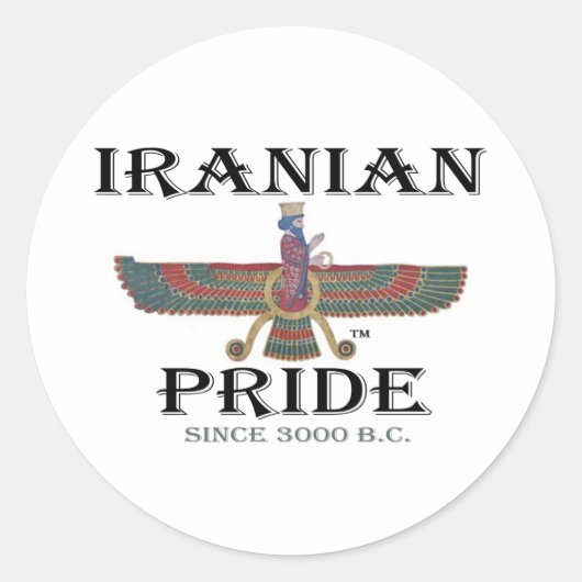 Iraanse Pride Ronde Sticker (Voorkant)