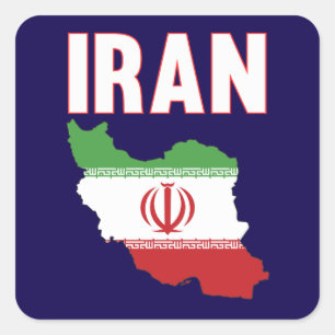 Iraanse vlag kaart Iraanse trots Vierkante Sticker