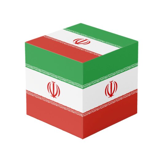 Iraanse vlag kubus (Voorkant hoekig)