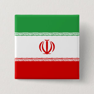 Iraanse vlag vierkante button 5,1 cm