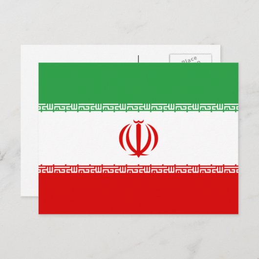 Iraanse vlag, vlag van Iran Briefkaart (Voorkant / Achterkant)