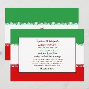 Iraanse vlag, vlag van Iran bruiloft Kaart