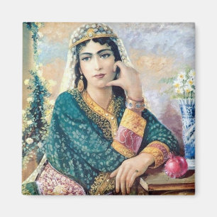 Iraanse vrouw Folkschildering in detail Magneet