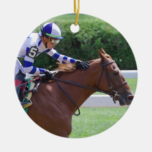 Irad Ortiz Winning with Irish Danzing Keramisch Ornament (Voorkant)