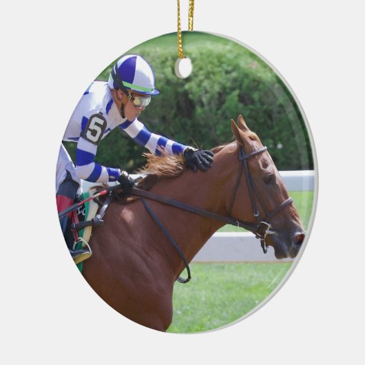 Irad Ortiz Winning with Irish Danzing Keramisch Ornament (Links)