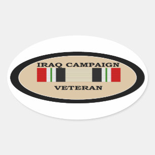 Irak Campagne Veteraan Sticker. Ovale Sticker