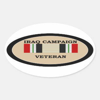 Irak Campagne Veteraan Sticker. Ovale Sticker