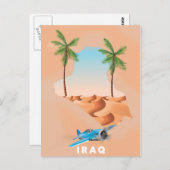Irak geïllustreerde reisposterafdrukken. briefkaart (Voorkant / Achterkant)