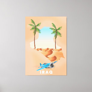 Irak geïllustreerde reisposterafdrukken. canvas afdruk