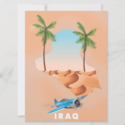 Irak geïllustreerde reisposterprint. kaart (Voorkant)