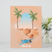 Irak geïllustreerde reisposterprint. kaart (Staand voorkant)