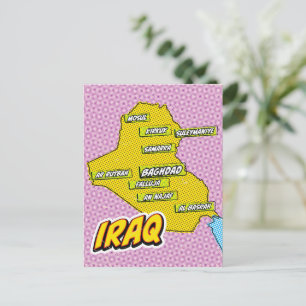 Irak kaart geïllustreerd met Pop Art