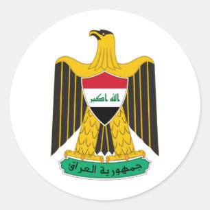 Irak land wapen wapenschild symbool embleem adelaa ronde sticker