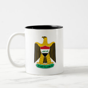 Irak land wapen wapenschild symbool embleem vlag a tweekleurige koffiemok