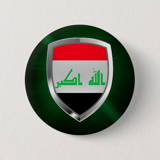 Irak Metallic Emblem Ronde Button 5,7 Cm (Voorkant)
