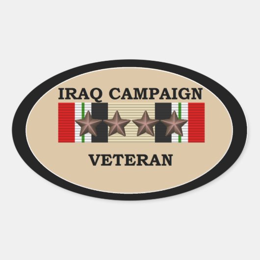 Irak Veteraan 4 ICS Ovale Sticker (Voorkant)