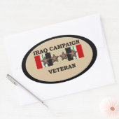 Irak Veteraan 4 ICS Ovale Sticker (Envelop)