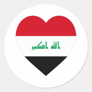 Irak Vlag Hart Ronde Sticker