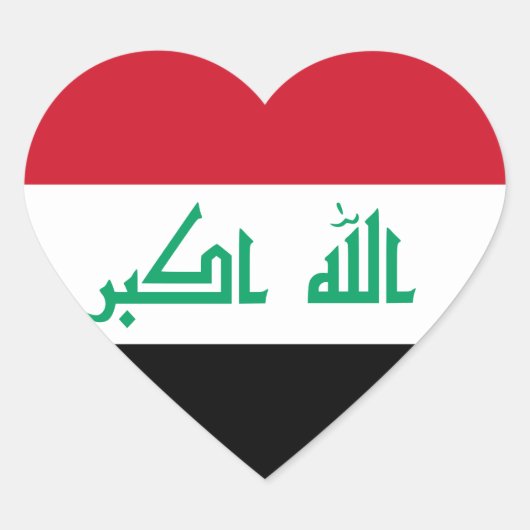 Irak Vlag Hart Sticker (Voorkant)