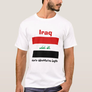 Irak Vlag + Kaart + Tekst T-shirt