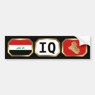 Irak Vlag Landkaart Code Bumpersticker
