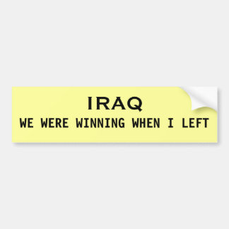 IRAK, WE WONDEN WANNEER IK VERLAAT BUMPERSTICKER