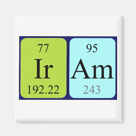 Iram periodiek table name magnet magneet (Voorkant)