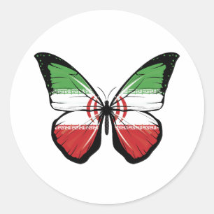 Iran Butterfly vlag Ronde Sticker