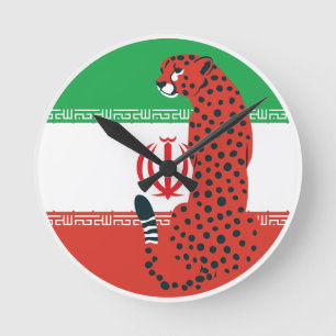 Iran Cheetah Iraanse nationale dierenvlag Ronde Klok