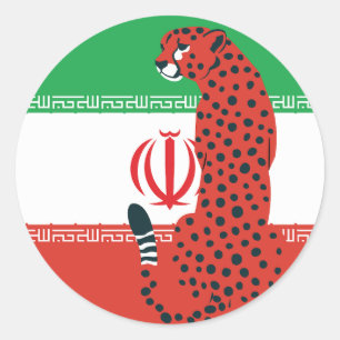 Iran Cheetah Iraanse nationale dierenvlag Ronde Sticker
