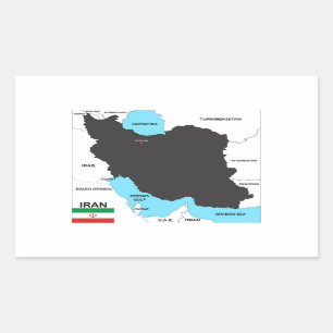 iran country map vlag rechthoekige sticker