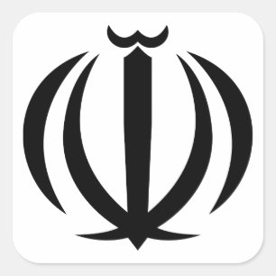 iran embleem vierkante sticker