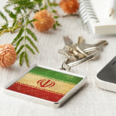 Iran Flag  Design Metal Sleutelhanger (Zijkant)