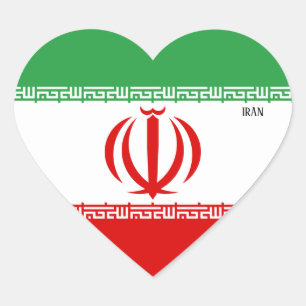 Iran Flag Splendid Patriotic Hart Sticker