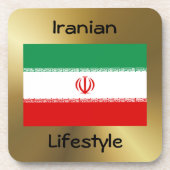 Iran Flag+Text Onderzetter (Voorkant)