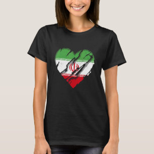 Iran Heart Iraanse vlag Iraanse Pride T-shirt