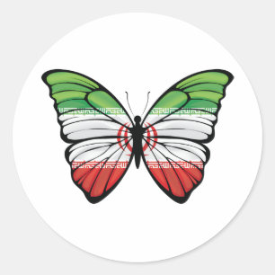 Iran Hypolimnas Butterfly Ronde Sticker