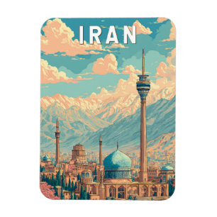 Iran Illustratie Reis Kunst Vintage Magneet
